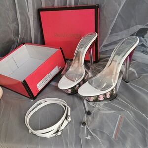 Women's Size 8 Pink Rose Filled Heels Pleaser Style Halloween Cosplay Costume